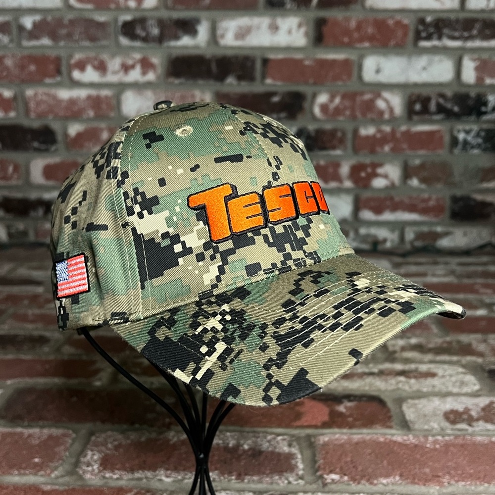 Men’s Tesco Camo Adjustable One Size Otto Cap Camping Hiking Truckers Hat